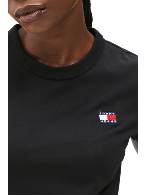 T-shirt donna nera in cotone Tommy Jeans | DW0DW20153BDS
